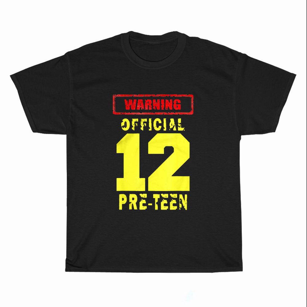 12Th Birthday 12Yrs Warning Logo Men's Unisex T Shirt Size S to 3XL
