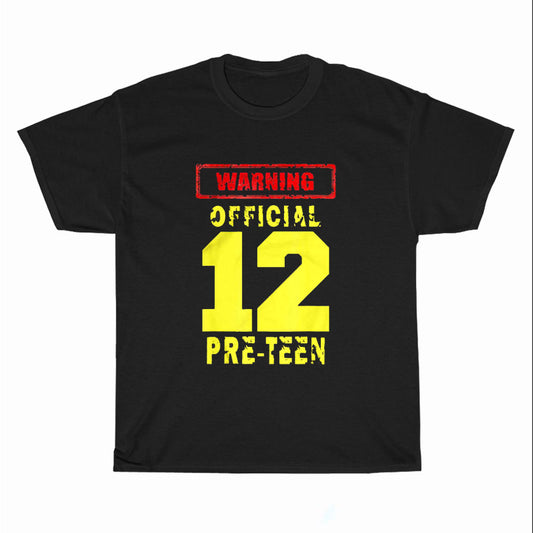 12Th Birthday 12Yrs Warning Logo Men's Unisex T Shirt Size S to 3XL