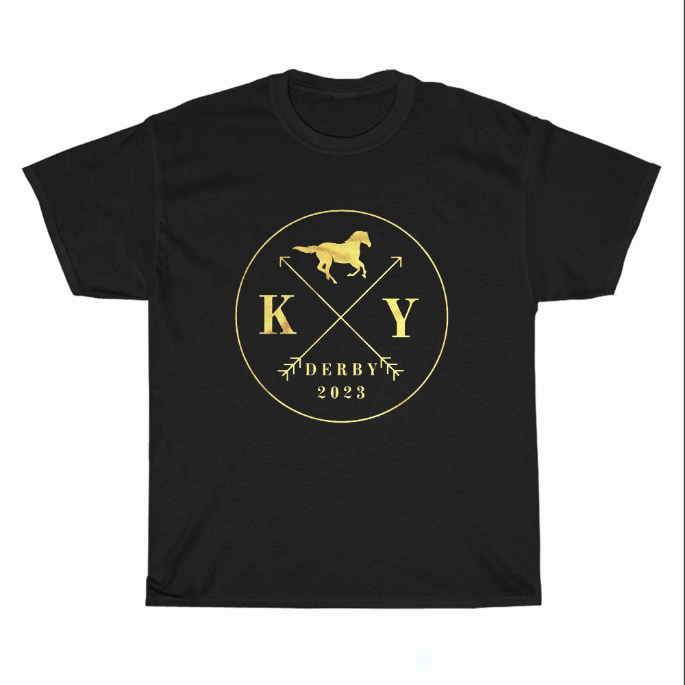 Kentucky Derby Horse Lover Logo Unisex Men's T Shirt Size S to 3XL