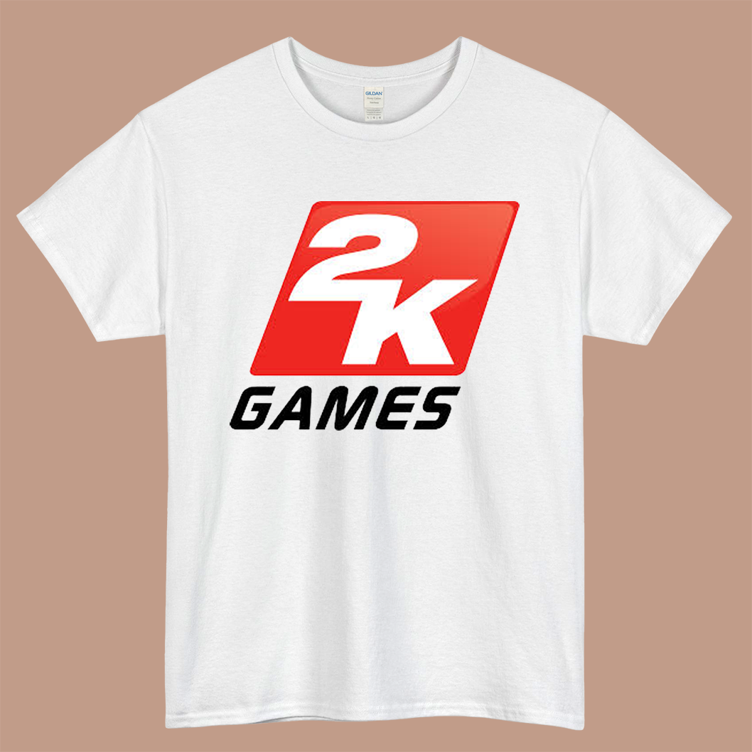 2K Games Logo Mens Unisex Short Sleeve White T-Shirt Size S-3XL