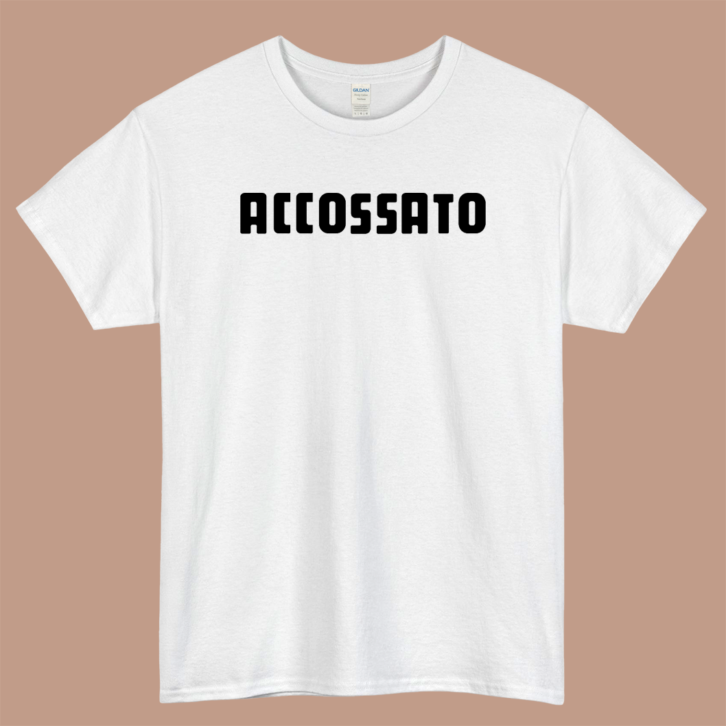 ACCOSSATO Logo Mens Unisex Short Sleeve White T-Shirt Size S-3XL