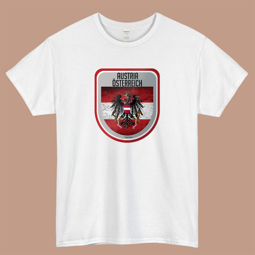 AUSTRIA Osterreich Austrian Shield Logo Mens Unisex Short Sleeve T-Shirt Size S-3XL - P