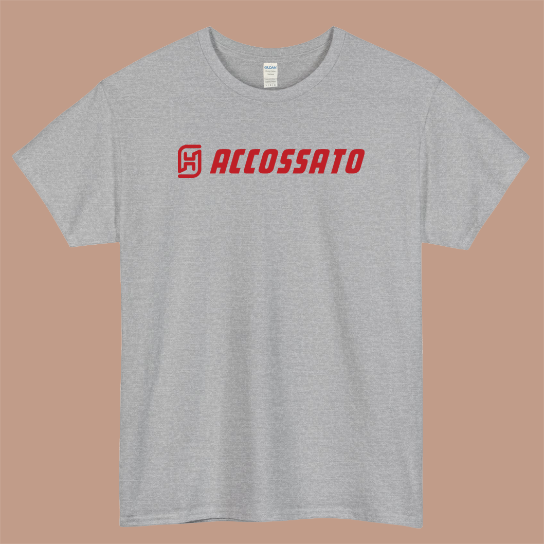 Accossato brakes Logo Mens Unisex Short Sleeve Gray T-Shirt Size S-3XL