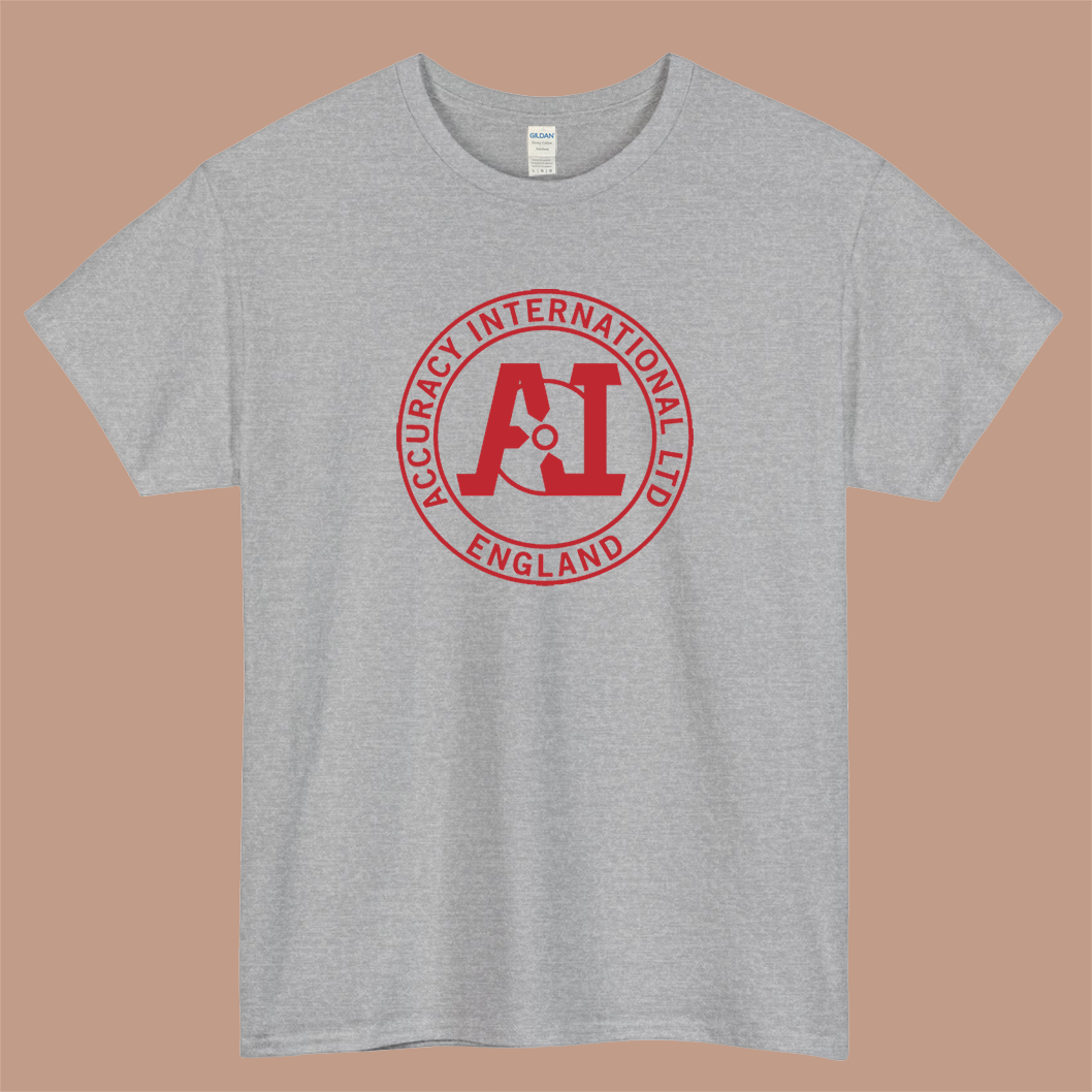 Accuracy International Guns Firearms red Logo Mens Unisex Short Sleeve T-Shirt Size S-3XL - P