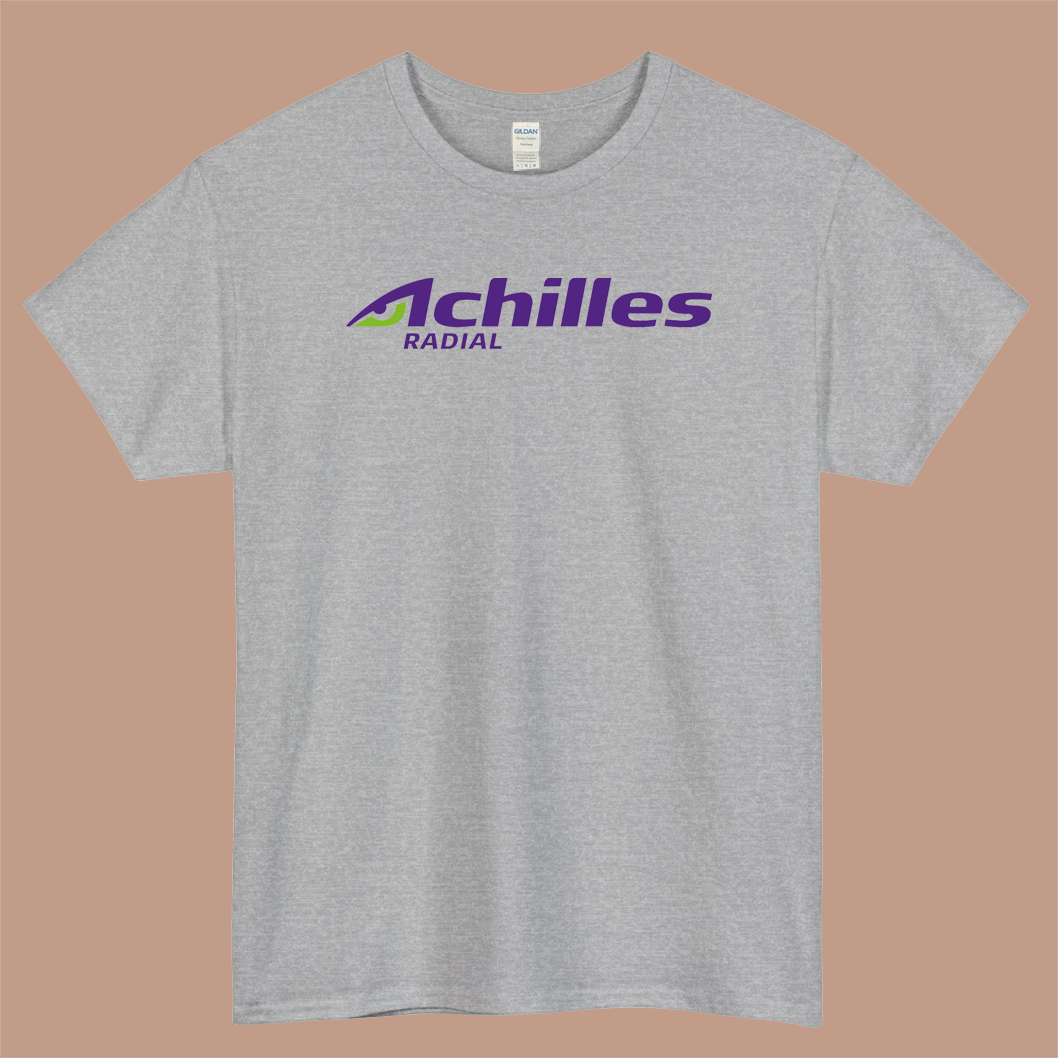 Achilles Radial Logo Mens Unisex Short Sleeve Gray T-Shirt Size S-3XL