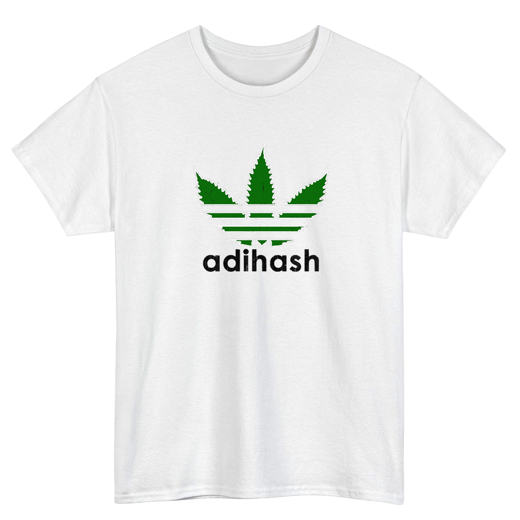 Adihash white gray Logo Mens Unisex Short Sleeve T-Shirt Size S-3XL - P