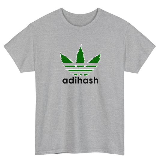 Adihash white gray Logo Mens Unisex Short Sleeve T-Shirt Size S-3XL - P