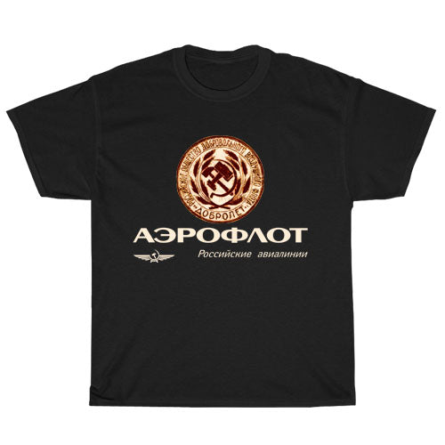 Aeroflot Logo Men's Unisex T Shirt Size S to 3XL