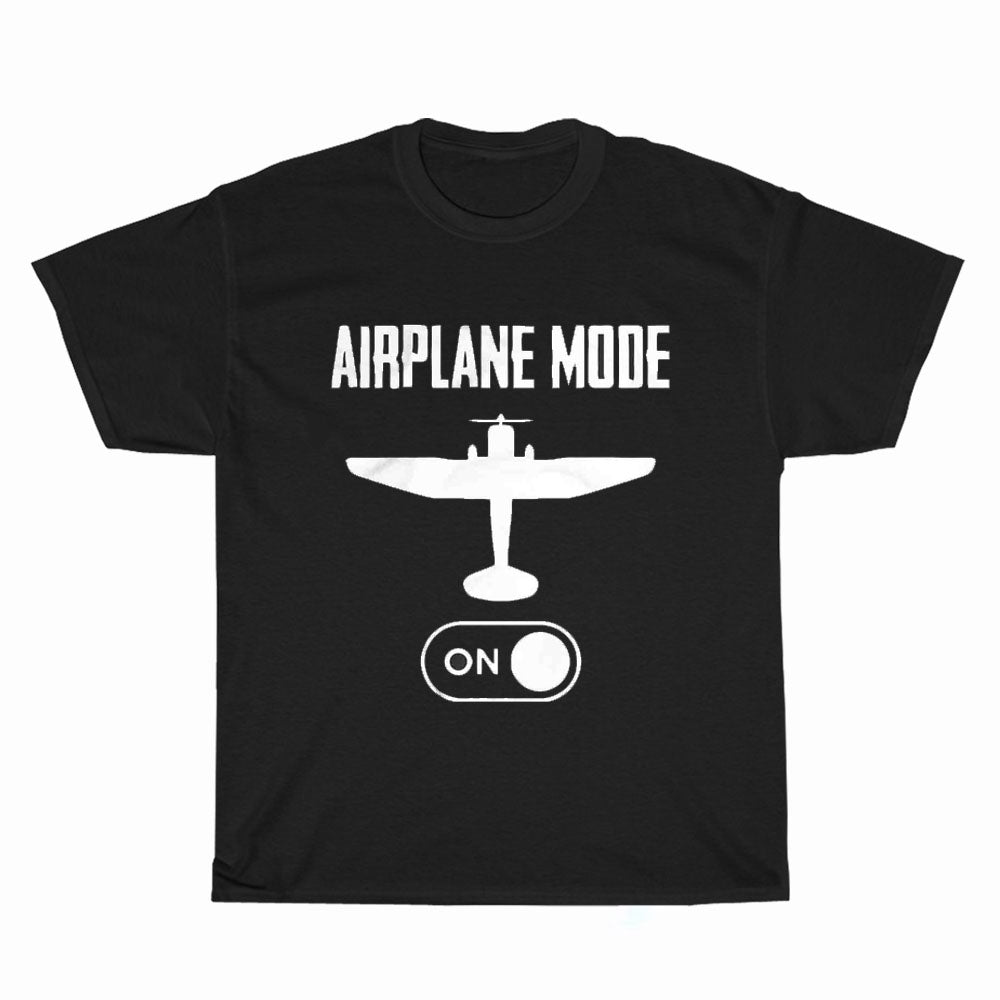 Airplane Mode On Logo Unisex Men's T Shirt Size S to 3XL