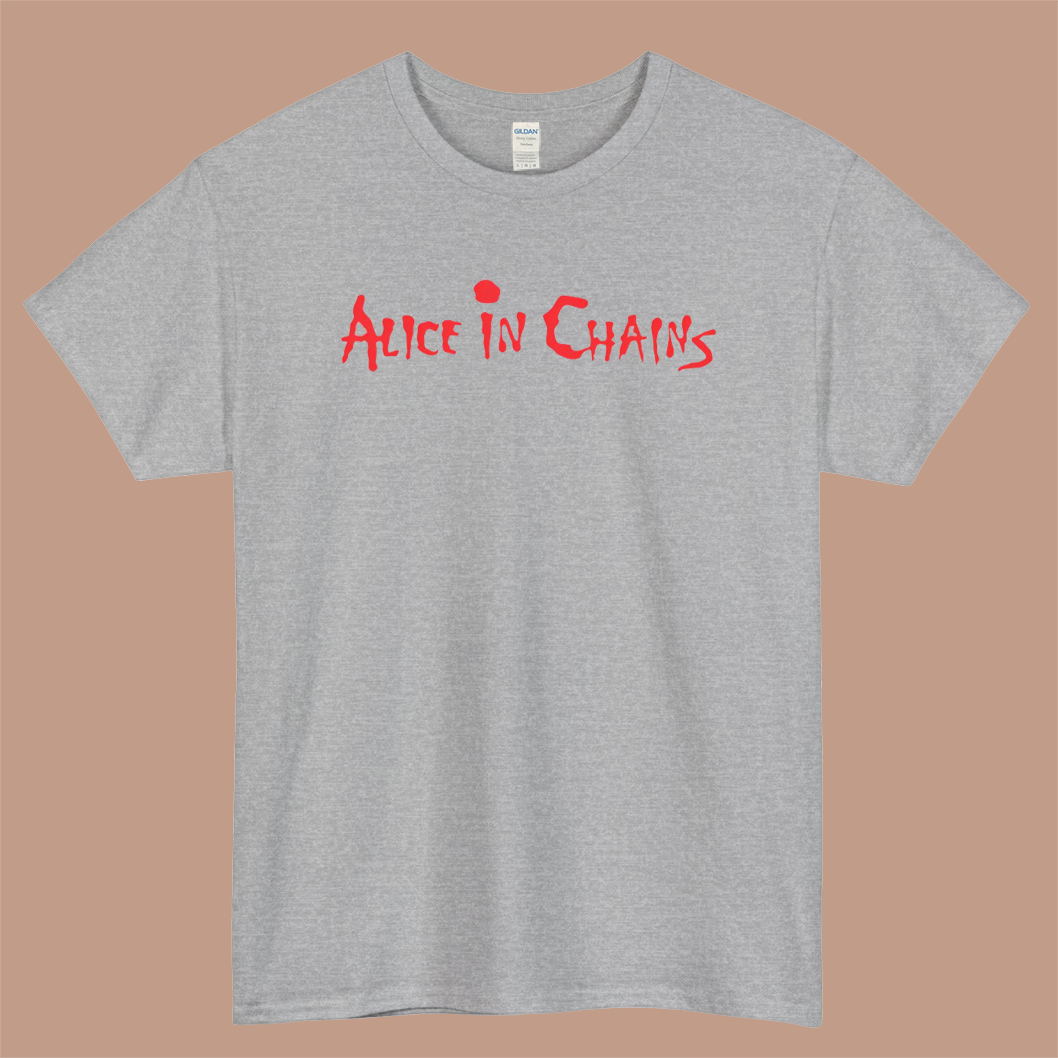 Alice In Chains Logo Mens Unisex Short Sleeve Gray T-Shirt Size S-3XL