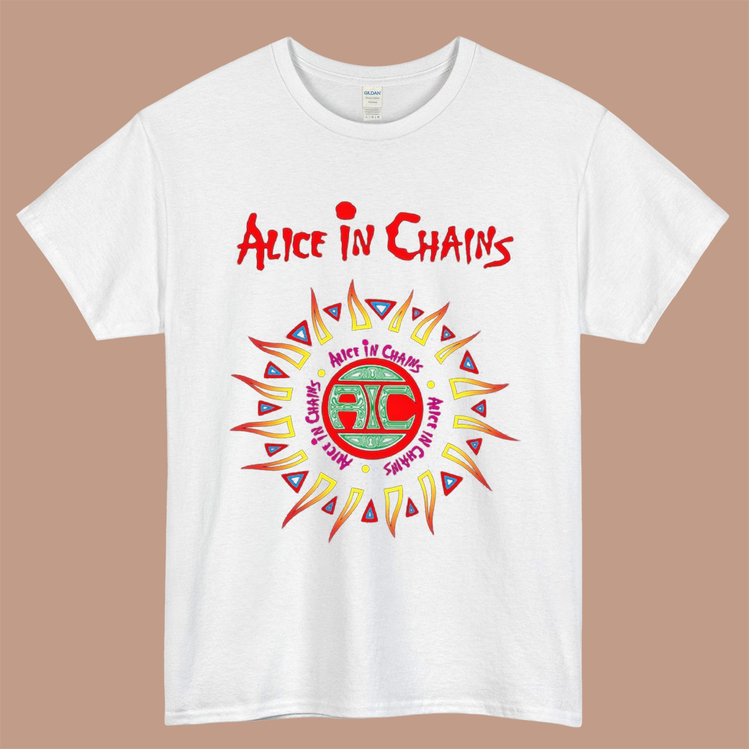 Alice In Chains Posters Logo Mens Unisex Short Sleeve White T-Shirt Size S-3XL
