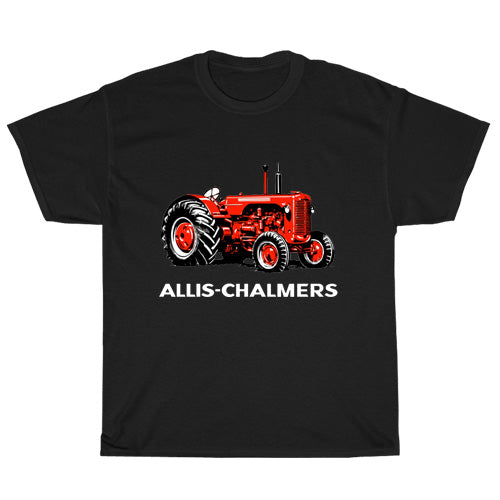 Allis Chalmers Tractor logo Mens Unisex Short Sleeve Black T-Shirt Size S-3XL