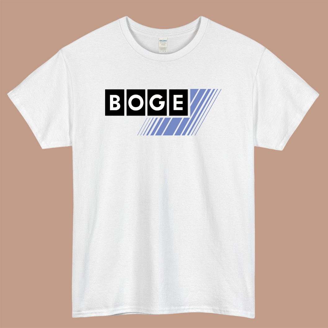 BOGE Logo Mens Unisex Short Sleeve White T-Shirt Size S-3XL