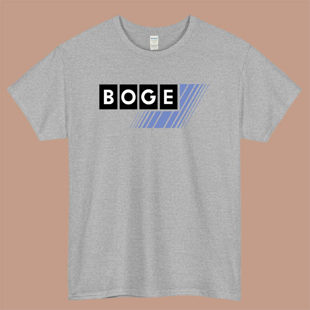 BOGE Logo Mens Unisex Short Sleeve Gray T-Shirt Size S-3XL