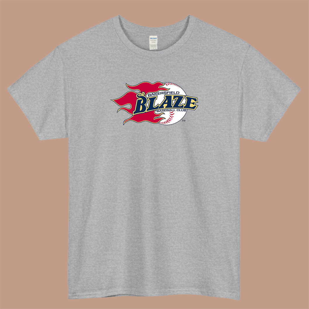 Bakersfield Blaze Baseball Logo Mens Unisex Short Sleeve T-Shirt Size S-3XL - P