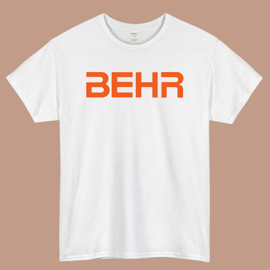 Behr America Logo Mens Unisex Short Sleeve White T-Shirt Size S-3XL