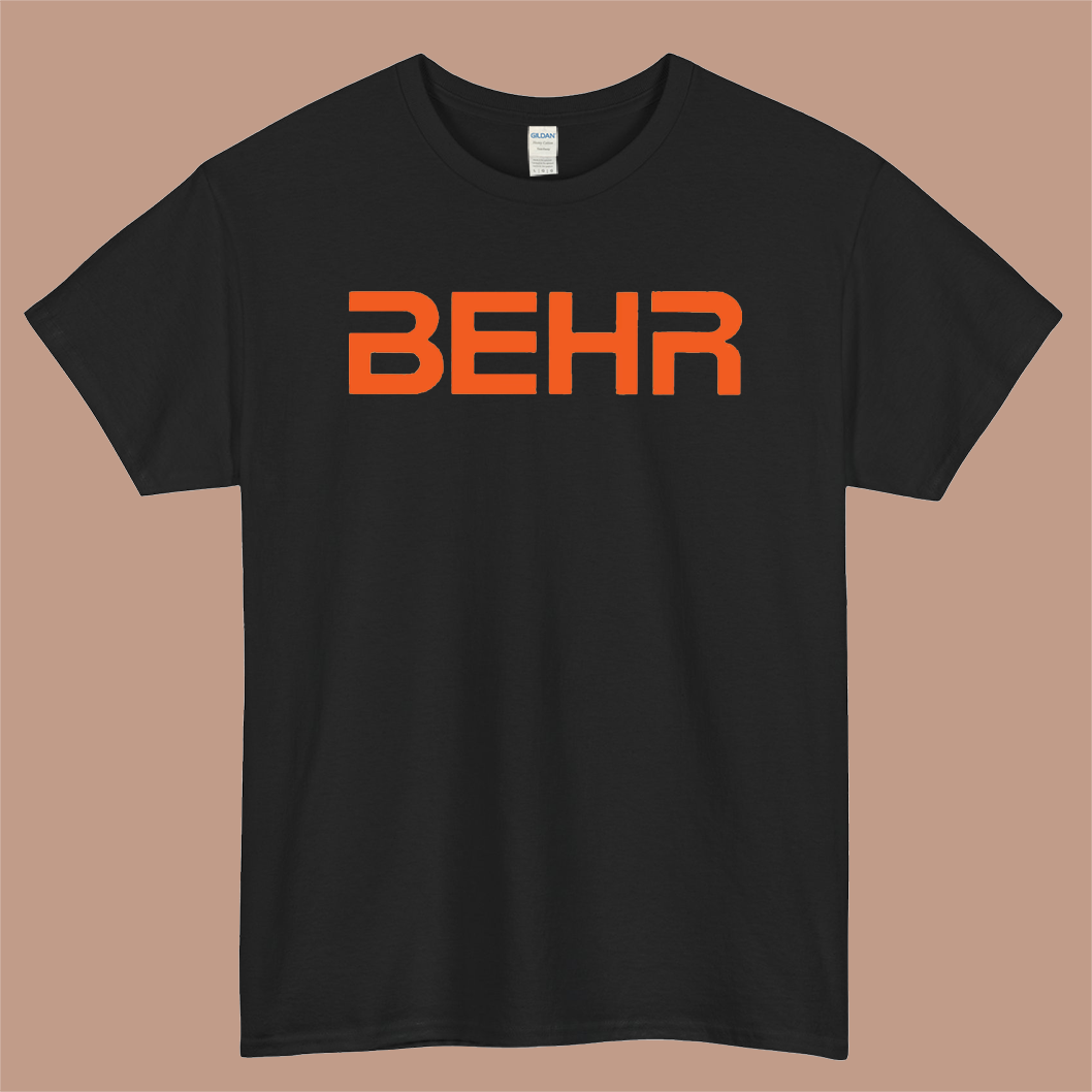 Behr America Logo Mens Unisex Short Sleeve Black T-Shirt Size S-3XL