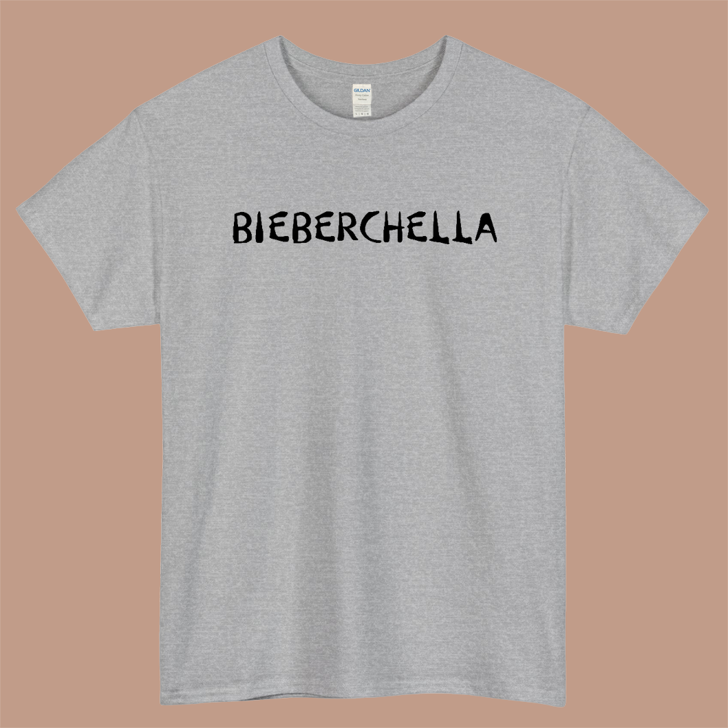 Bieberchella Logo Mens Unisex Short Sleeve Gray T-Shirt Size S-3XL
