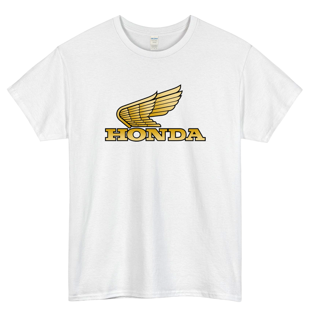 Big Gold Wing Honda Logo Mens Unisex Short Sleeve T-Shirt Size S-3XL - P