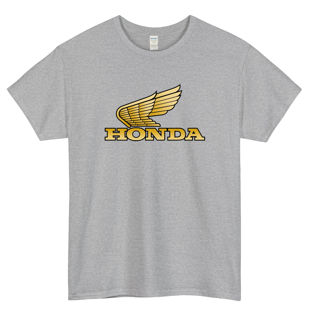 Big Gold Wing Honda Logo Mens Unisex Short Sleeve T-Shirt Size S-3XL - P
