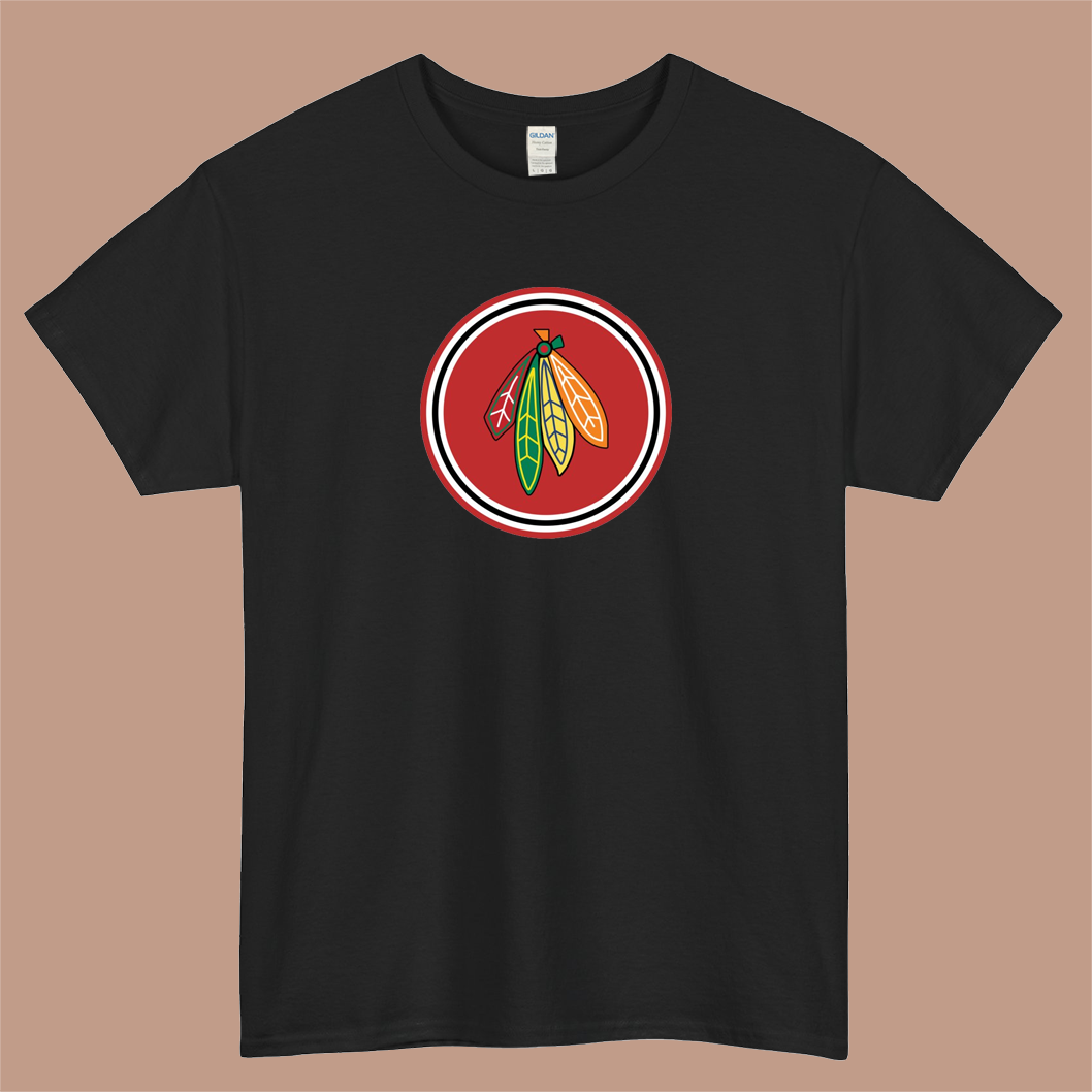 Blackhawks Feathers and Stripes Logo Mens Unisex Short Sleeve T-Shirt Size S-3XL - P