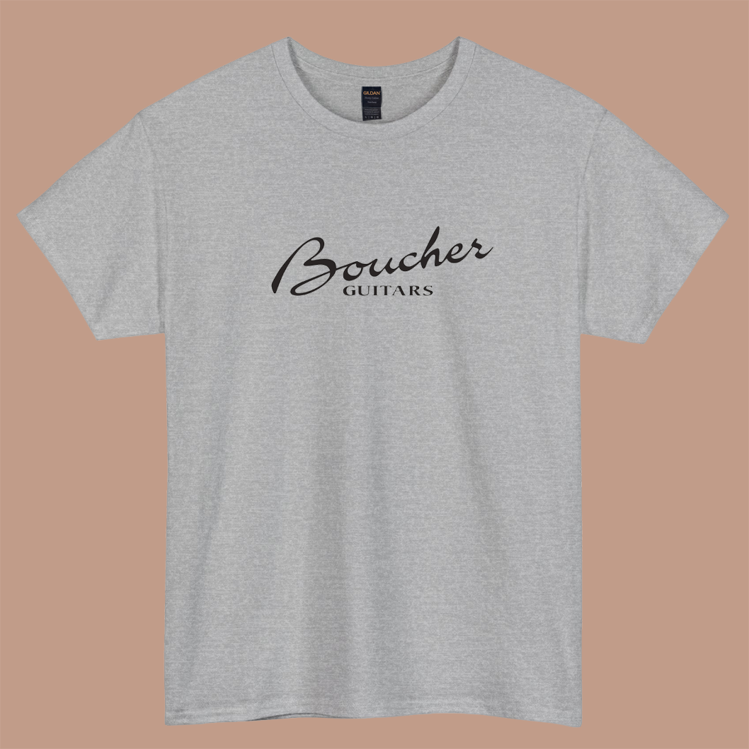 Boucher Guitars logo short sleeve t shirt size S-3XL- P