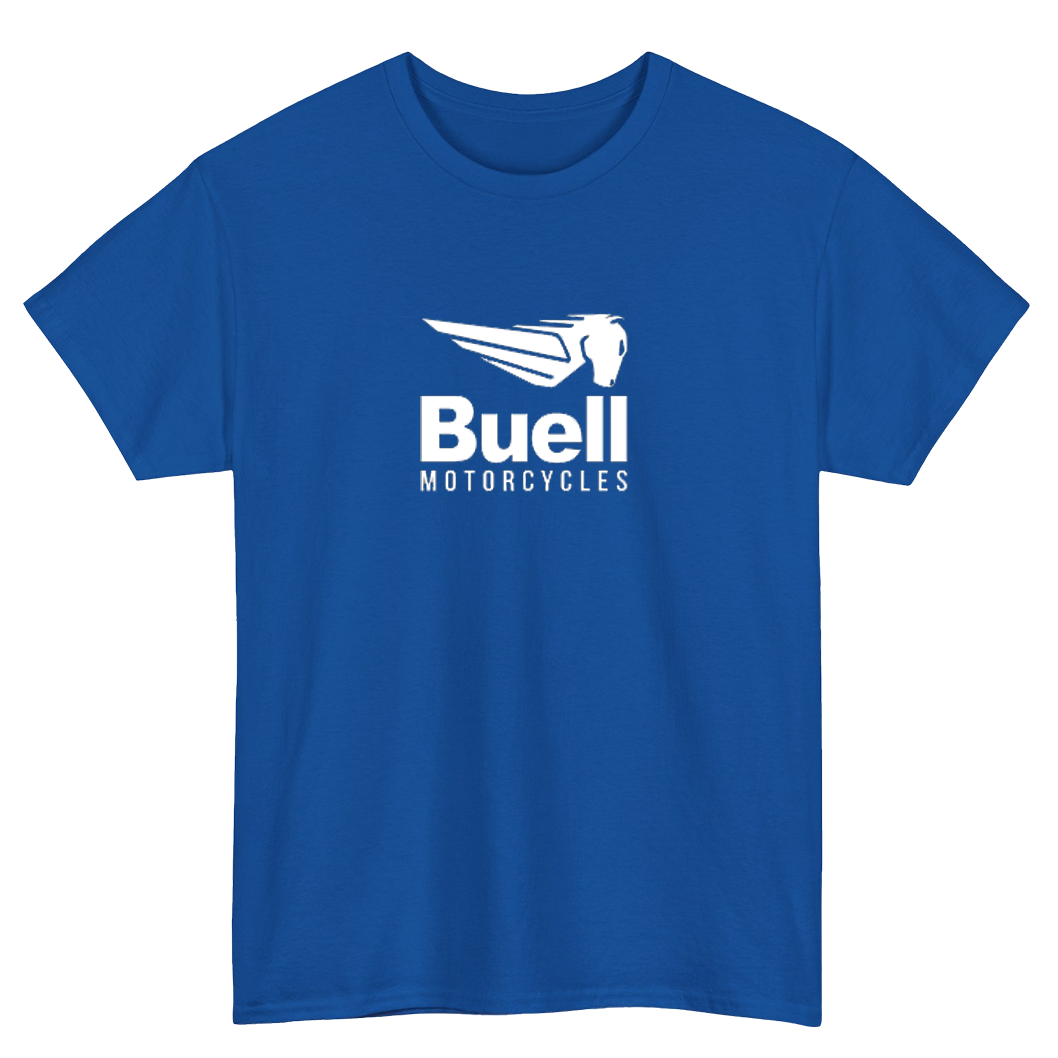 Buell American Motorcycle Blue Logo Mens Unisex Short Sleeve T-Shirt Size S-3XL -P