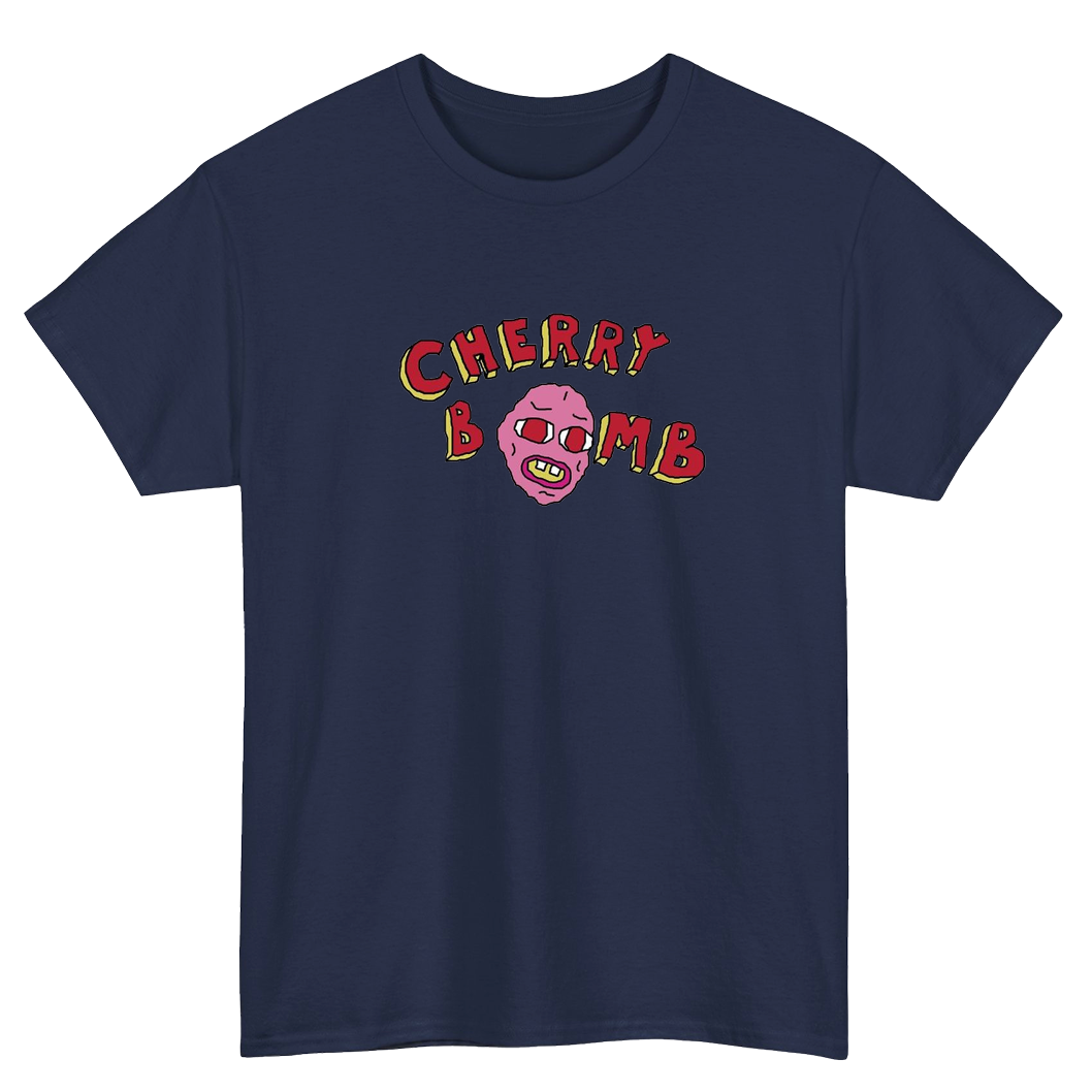 CHERRY BOMB Blue Black Navy Logo Mens Unisex Short Sleeve T-Shirt Size S-3XL -P