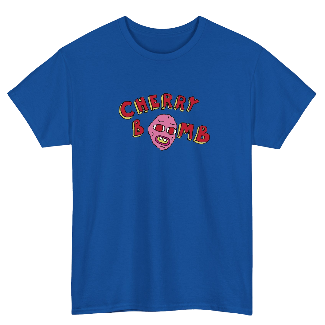 CHERRY BOMB Blue Black Navy Logo Mens Unisex Short Sleeve T-Shirt Size S-3XL -P
