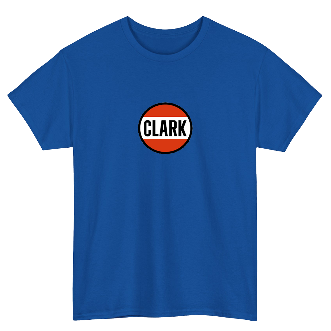 CLARK GAS STATION Blue Black Navy Logo Mens Unisex Short Sleeve T-Shirt Size S-3XL -P
