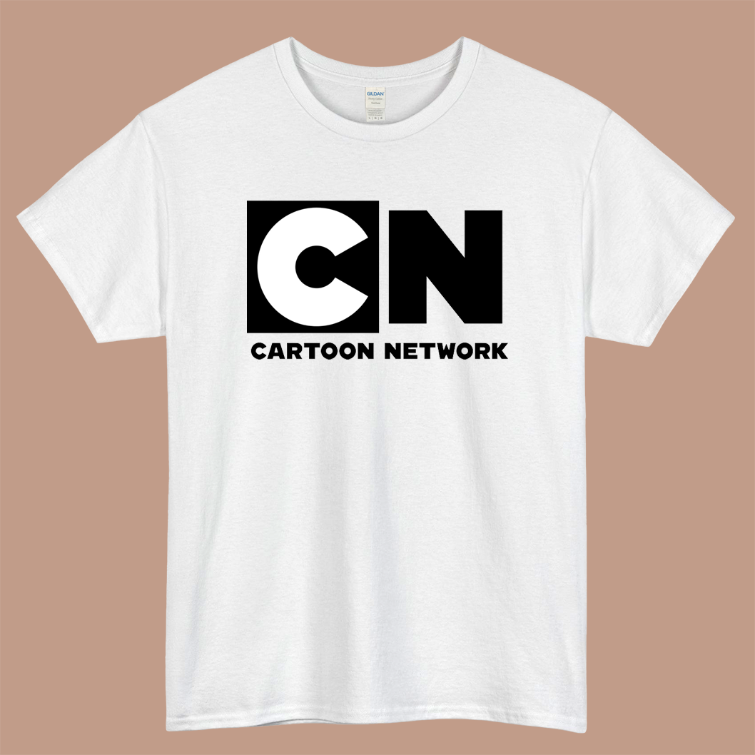CN - Cartoon Network Logo Mens Unisex Short Sleeve White T-Shirt Size S-3XL