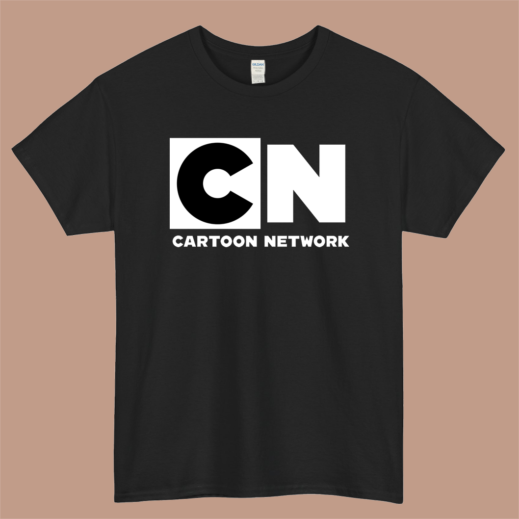 CN - Cartoon Network Logo Mens Unisex Short Sleeve Black T-Shirt Size S-3XL