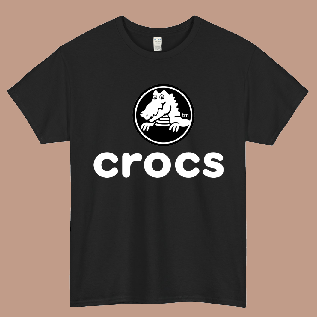 CROCS Logo Mens Unisex Short Sleeve Black T-Shirt Size S-3XL