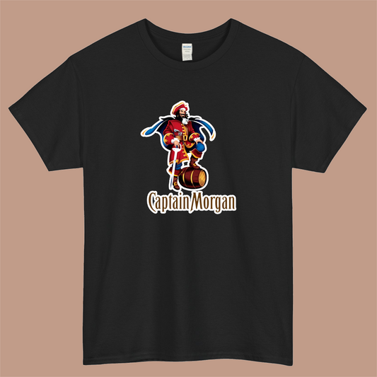 Captain Morgan Rum Logo Mens Unisex Short Sleeve T-Shirt Size S-3XL - P
