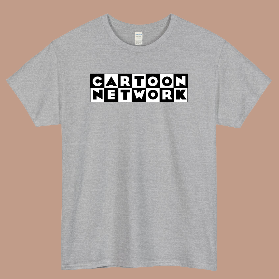 Cartoon Network Logo Mens Unisex Short Sleeve Gray T-Shirt Size S-3XL