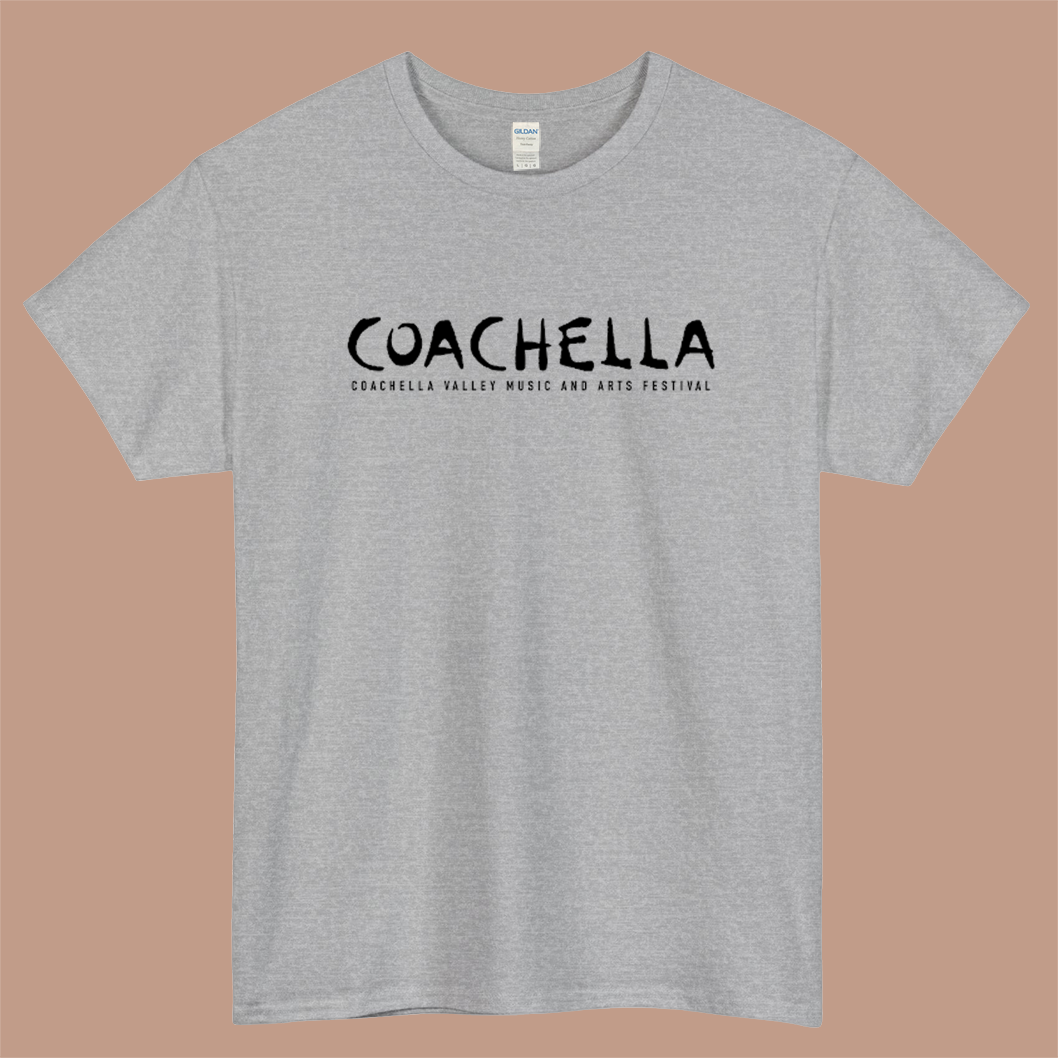 Coachella Logo Mens Unisex Short Sleeve Gray T-Shirt Size S-3XL