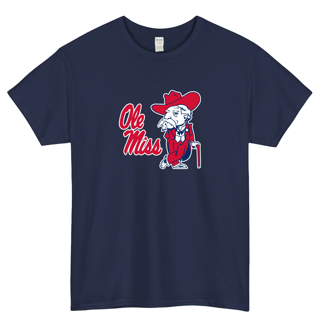 Colonel Reb Ole Miss Short Sleeve T-Shirt Size S-3XL -P
