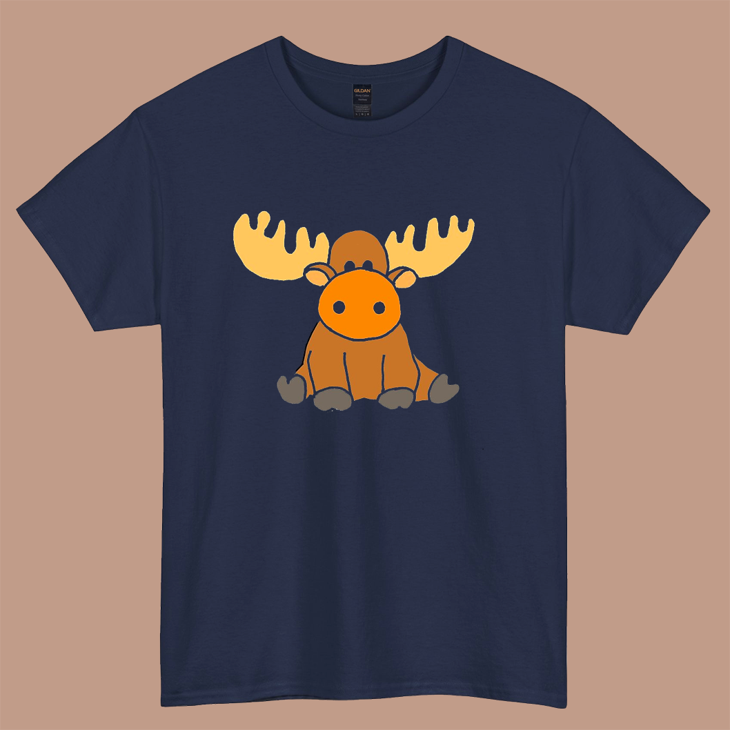 Cute Funny Baby Moose Cartoon logo short sleeve S-3XL -P