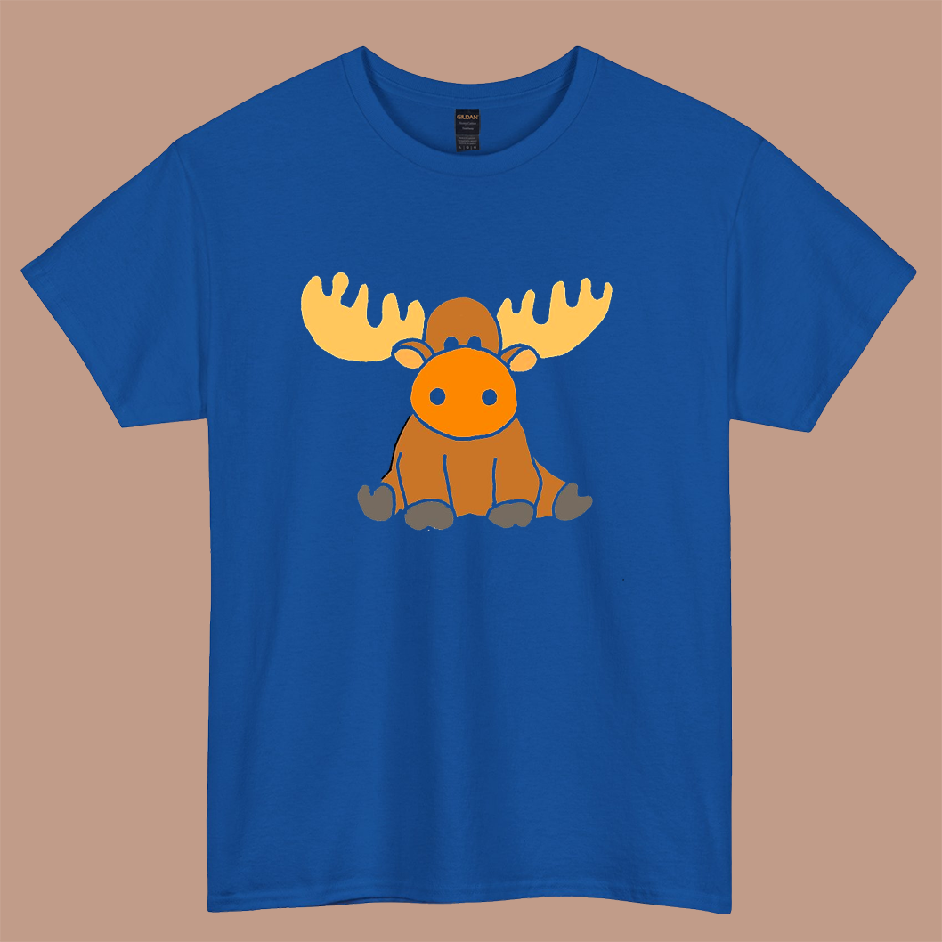 Cute Funny Baby Moose Cartoon logo short sleeve S-3XL -P