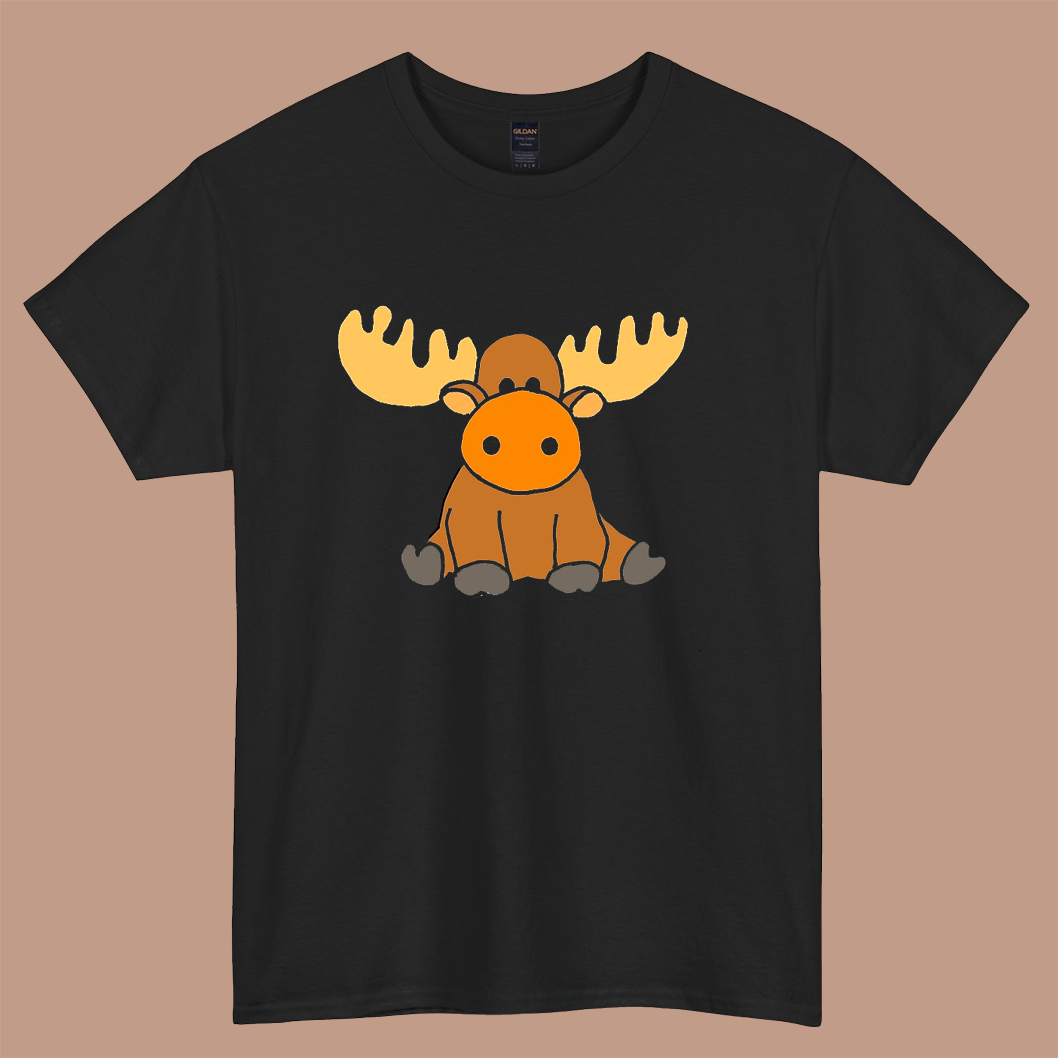 Cute Funny Baby Moose Cartoon logo short sleeve S-3XL -P
