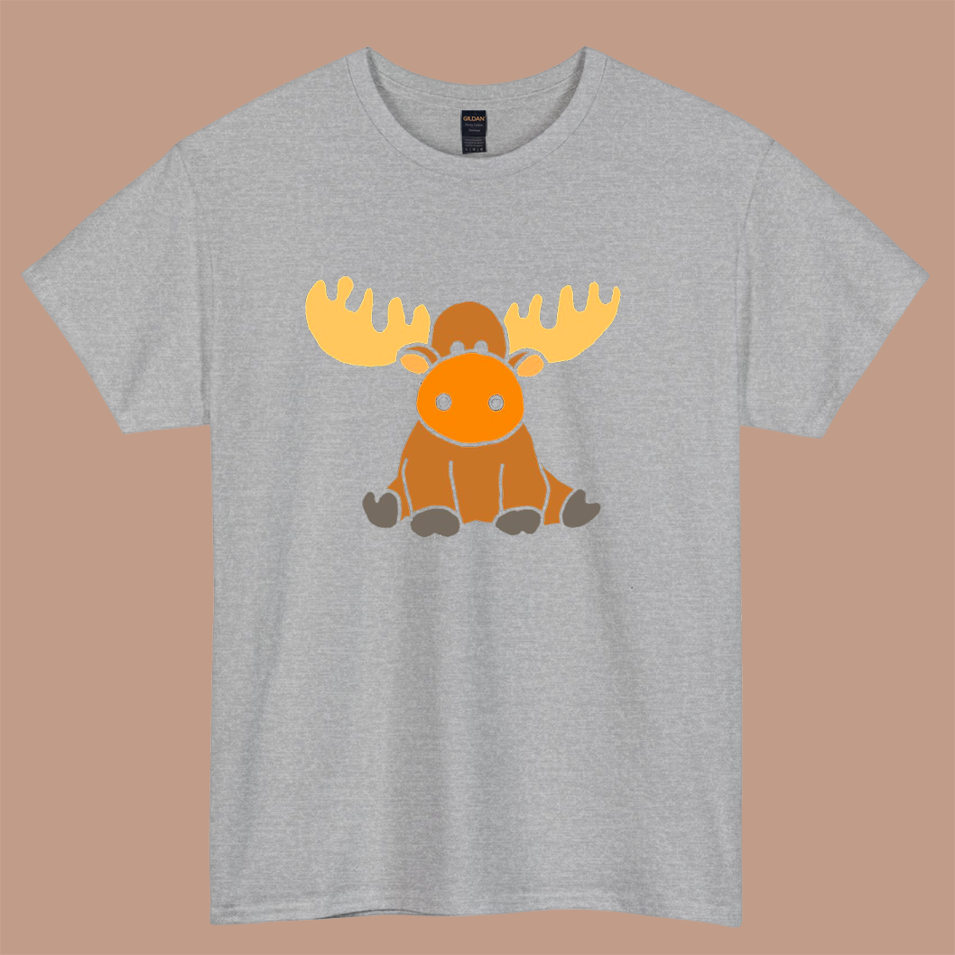 Cute Funny Baby Moose Cartoon logo short sleeve S-3XL -P