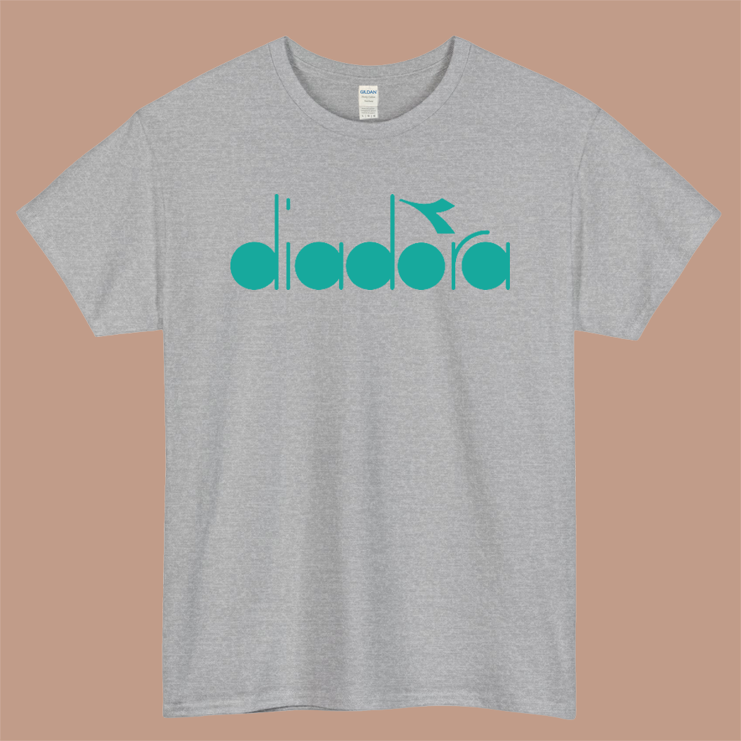 DIADORA Logo Mens Unisex Short Sleeve Gray T-Shirt Size S-3XL