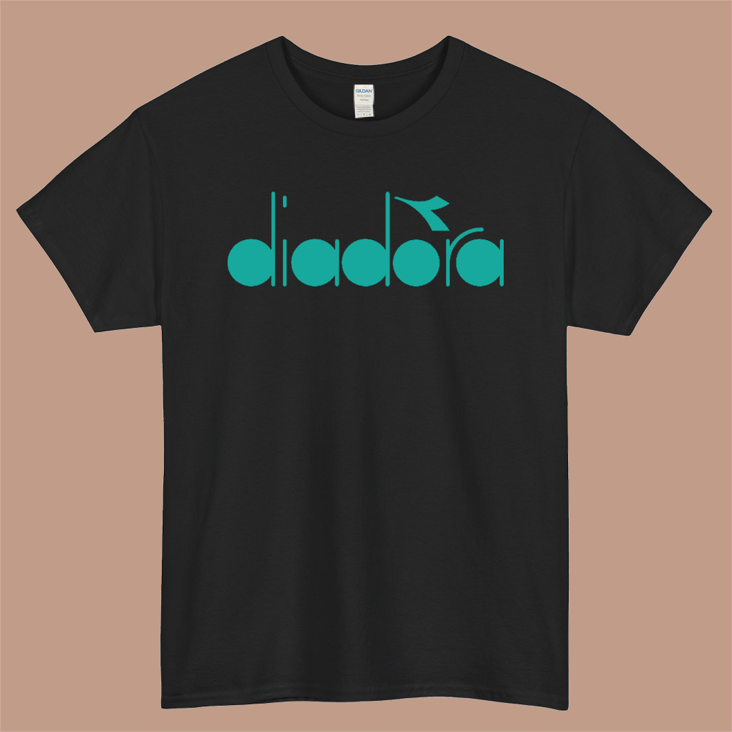 DIADORA Logo Mens Unisex Short Sleeve Black T-Shirt Size S-3XL