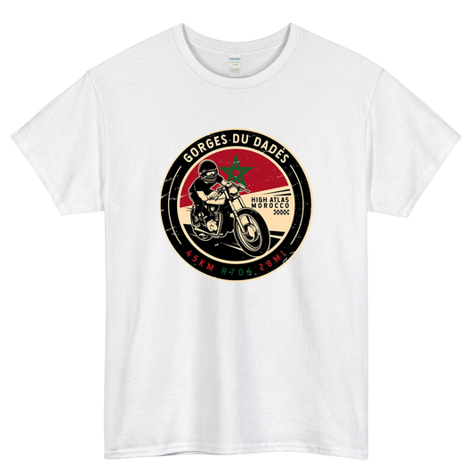 Dades-Gorge Morocco Motorcycle Logo Mens Unisex Short Sleeve T-Shirt Size S-3XL - P