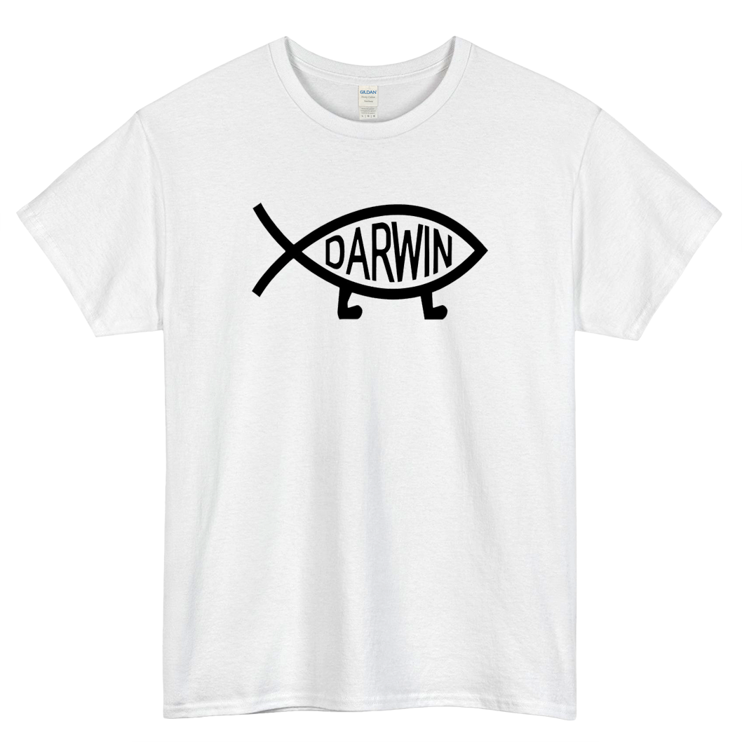 Darwin The Fish Logo Mens Unisex Short Sleeve T-Shirt Size S-3XL - P