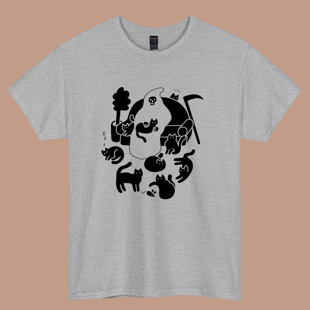 Death and His Cats logo short SLEEVE T SHIRT -P