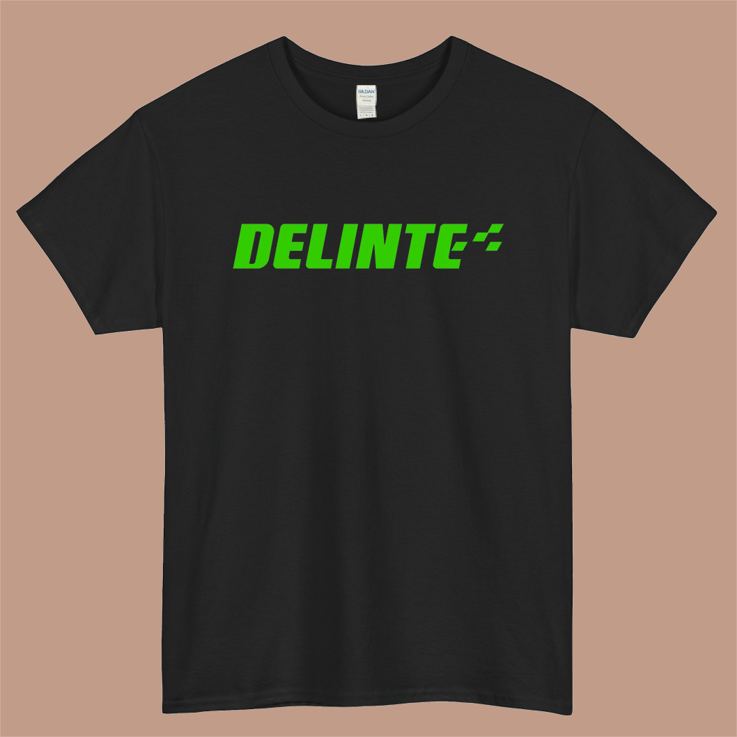 Delinte Tires Logo Mens Unisex Short Sleeve Black T-Shirt Size S-3XL