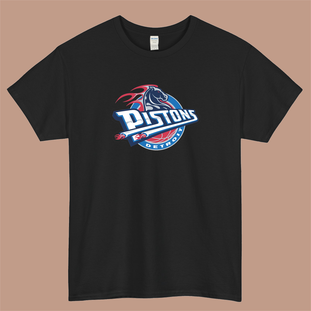 Detroit Pistons NBA Basketball Logo Mens Unisex Short Sleeve T-Shirt Size S-3XL - P