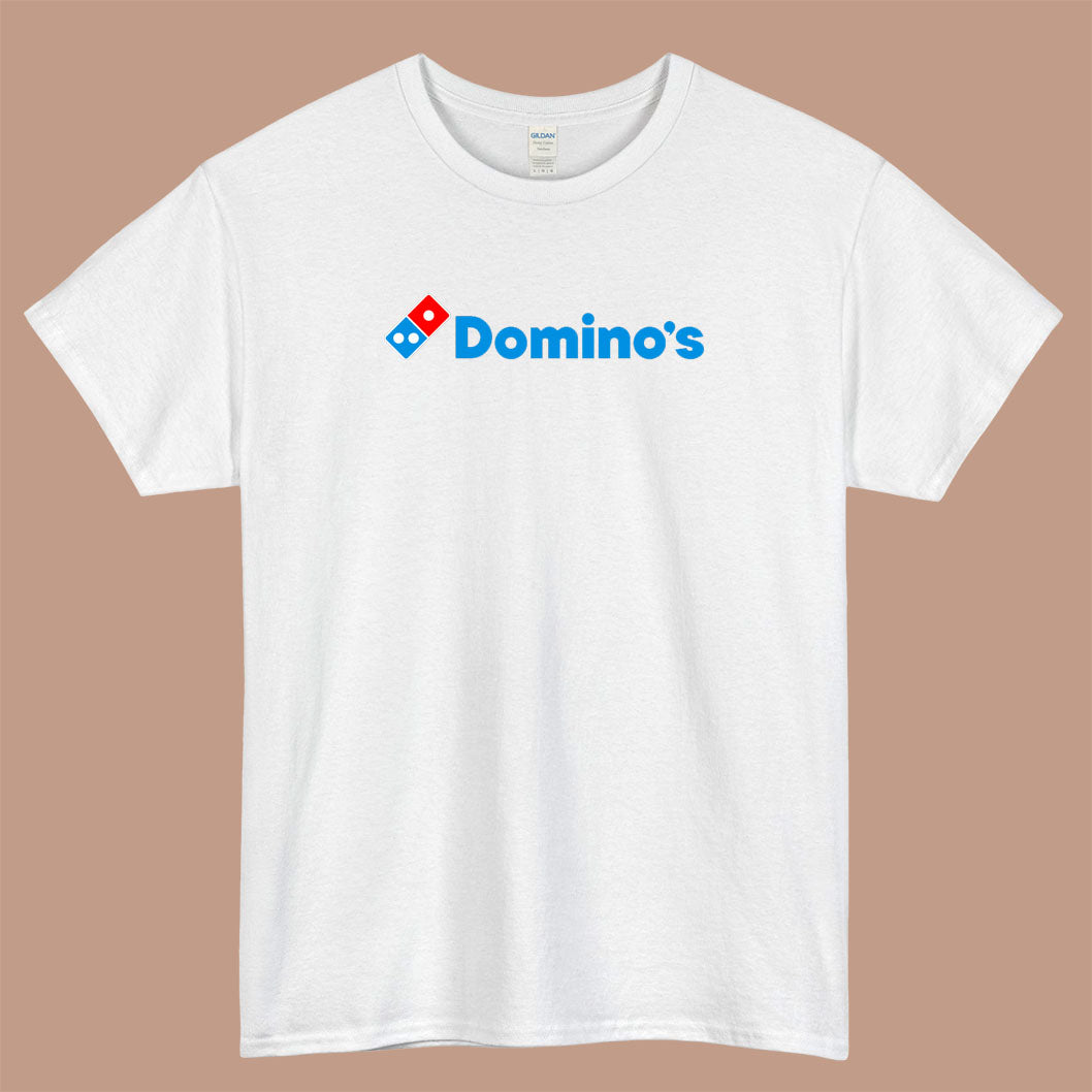 Domino's Pizza Logo Mens Unisex Short Sleeve White T-Shirt Size S-3XL