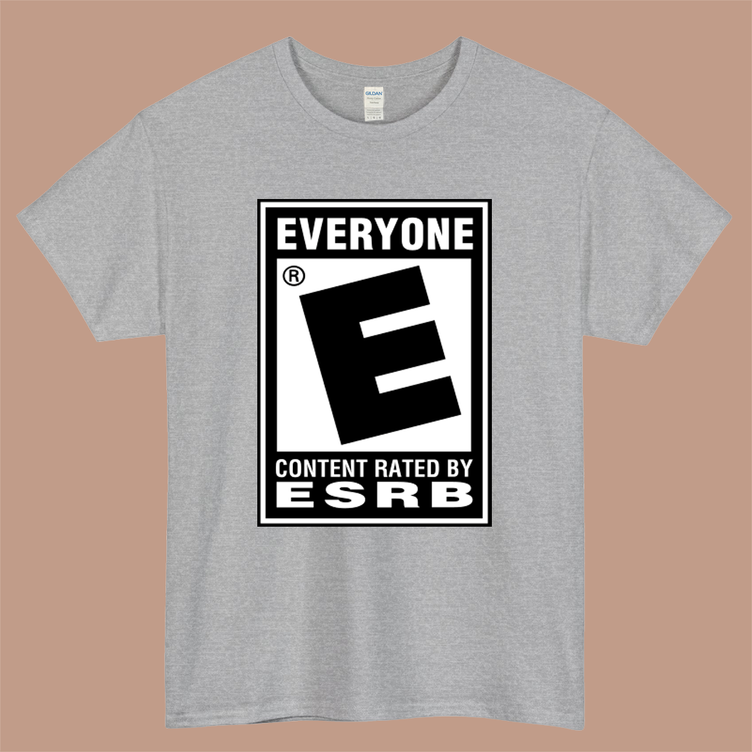 Everyone ESRB Game Logo Mens Unisex Short Sleeve Gray T-Shirt Size S-3XL